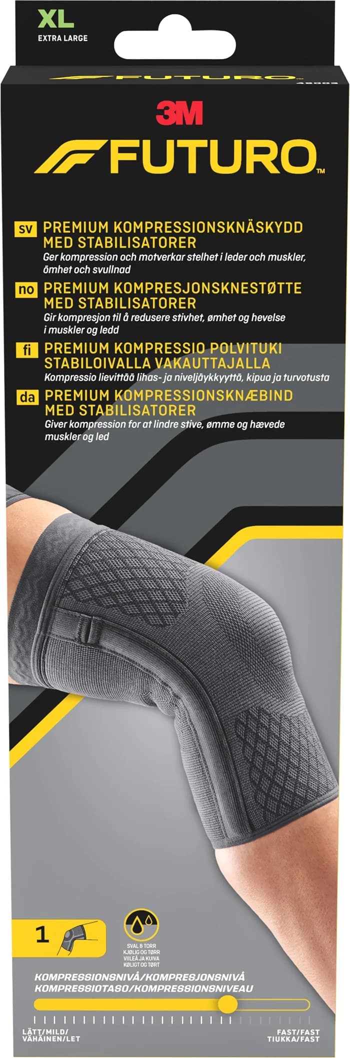 Futuro Premium Kompressionsknäskydd med stabilisatorer XL från Futuro – köp hos Apotek Hjärtat
