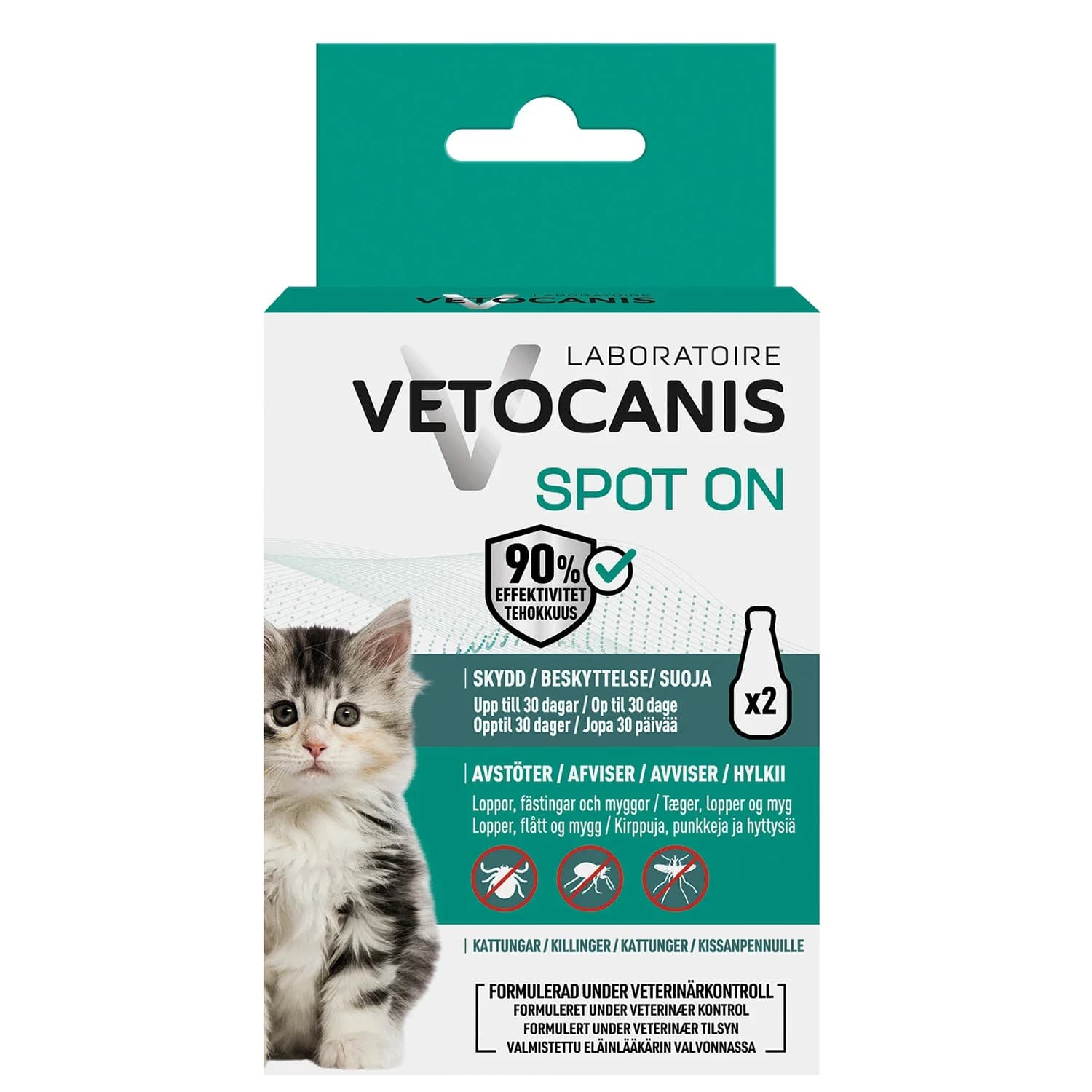 Vetocanis Anti-parasit Spot on Kattunge 2x0,6 ml från Vetocanis – köp hos Apotek Hjärtat