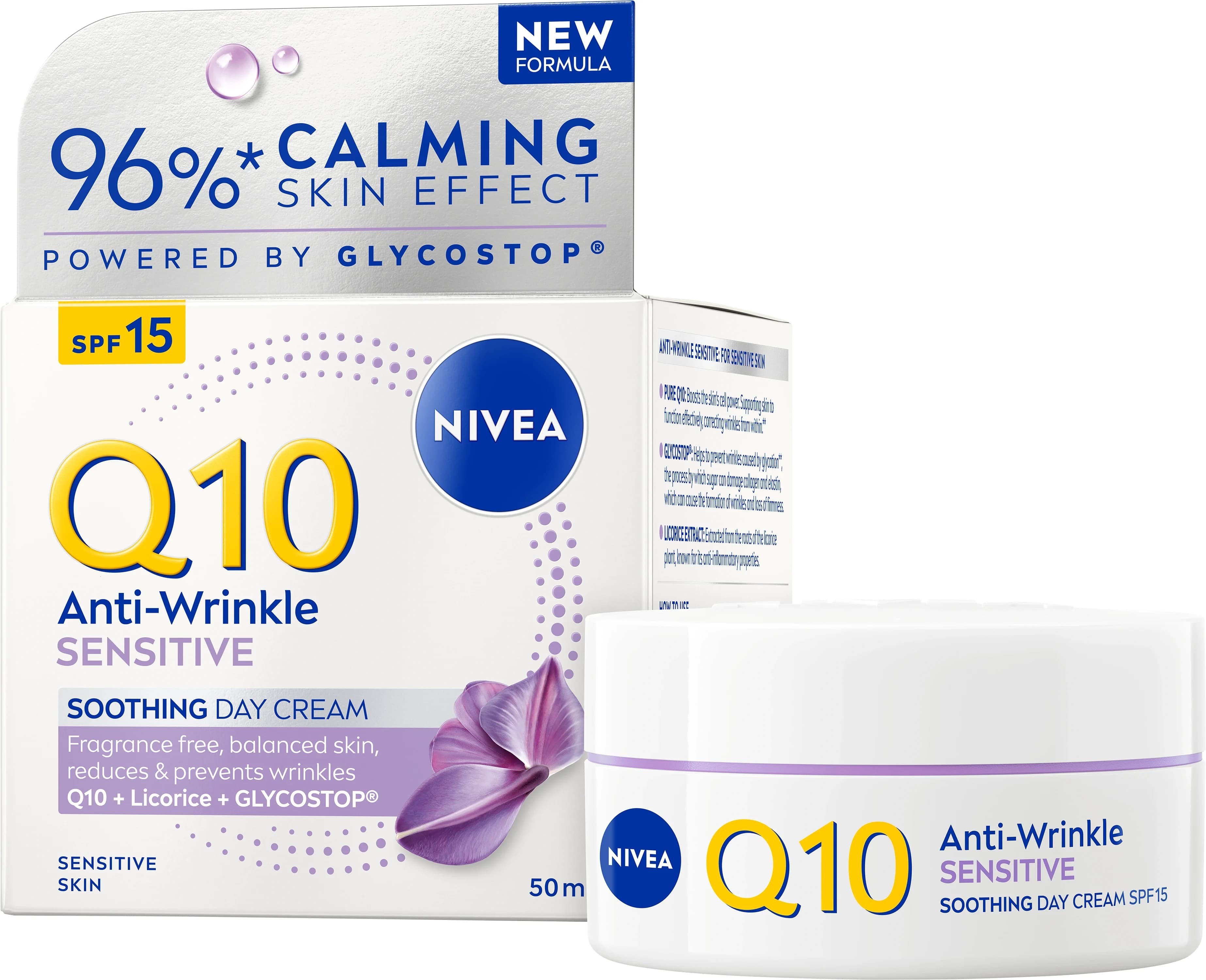 NIVEA Q10 Anti-Wrinkle Sensitive Soothing Day Cream 50 ml från Nivea - köp hos Apotek Hjärtat