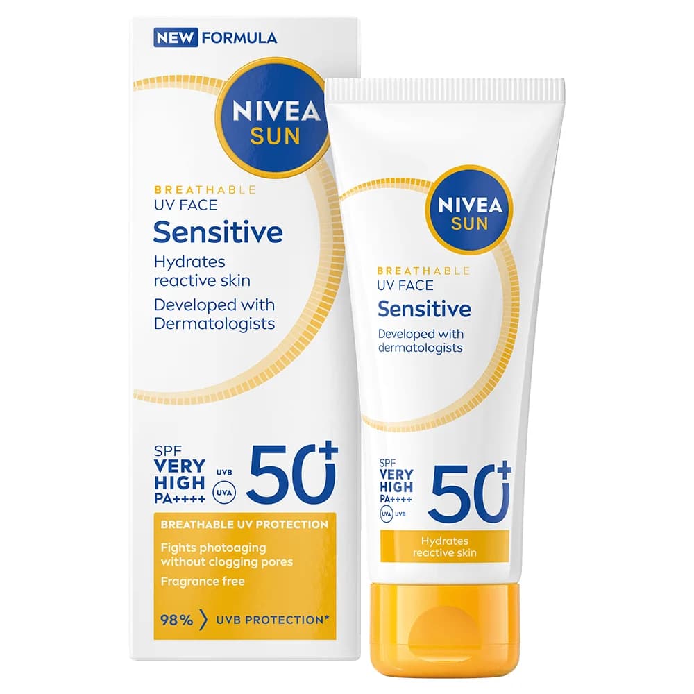 NIVEA Sun UV Face Sensitive Cream SPF 50+, 40 ml från Nivea – köp hos Apotek Hjärtat