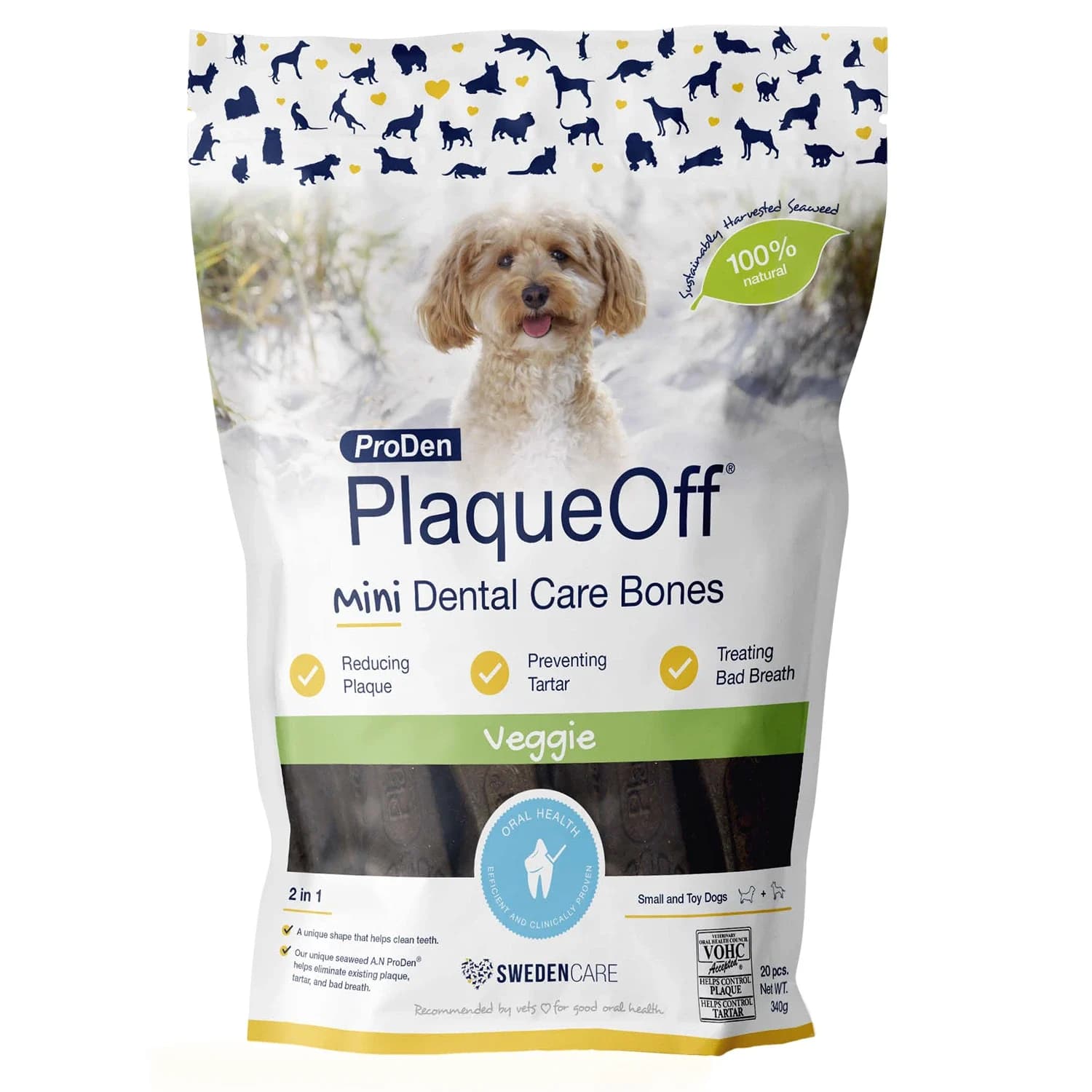 ProDen PlaqueOff® Dental Mini Bones Veggie 340 g från ProDen PlaqueOff – köp hos Apotek Hjärtat