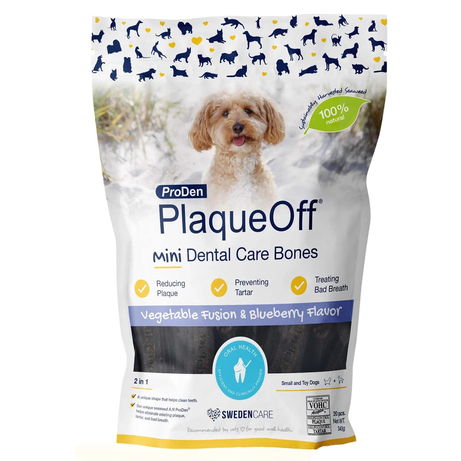ProDen PlaqueOff® Dental Mini Bones Blueberry 340 g från ProDen PlaqueOff – köp hos Apotek Hjärtat