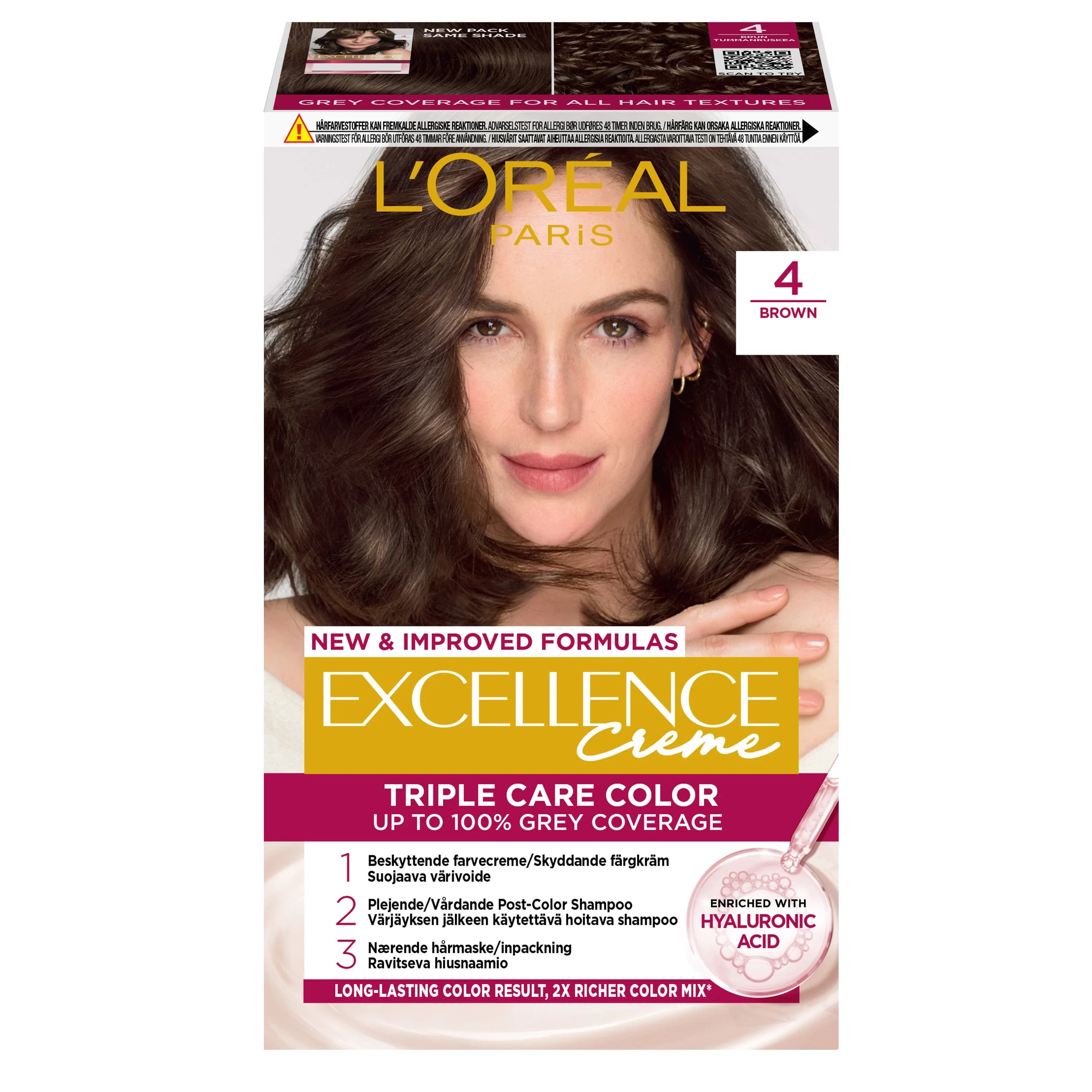 L'Oréal Paris Excellence Creme Permanent Hårfärg 1-pack 4 Brown från L'Oréal Paris - köp hos Apotek Hjärtat