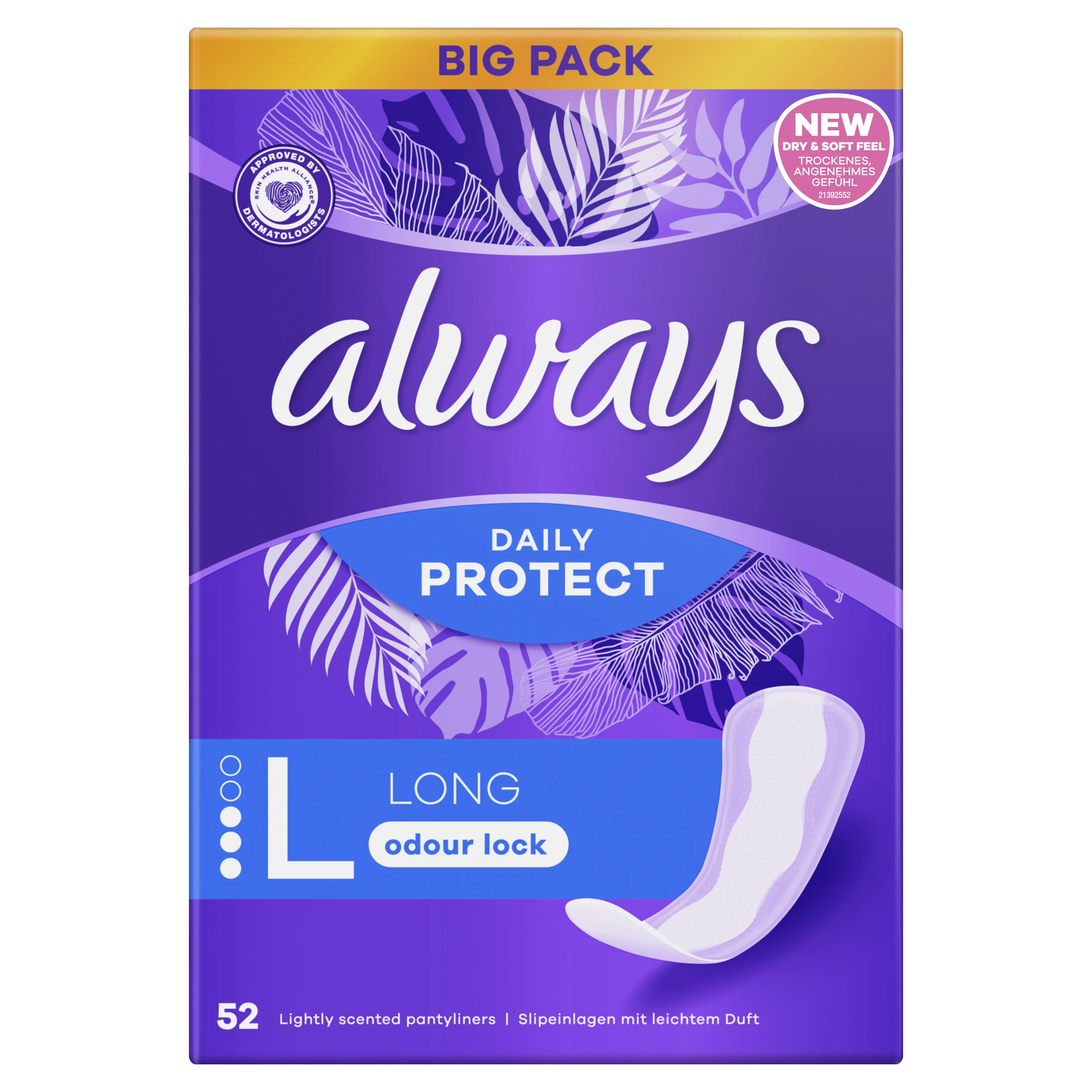 Always Dailies Large Extra Protect Trosskydd Med Mild Doft 52 st från Always – köp hos Apotek Hjärtat