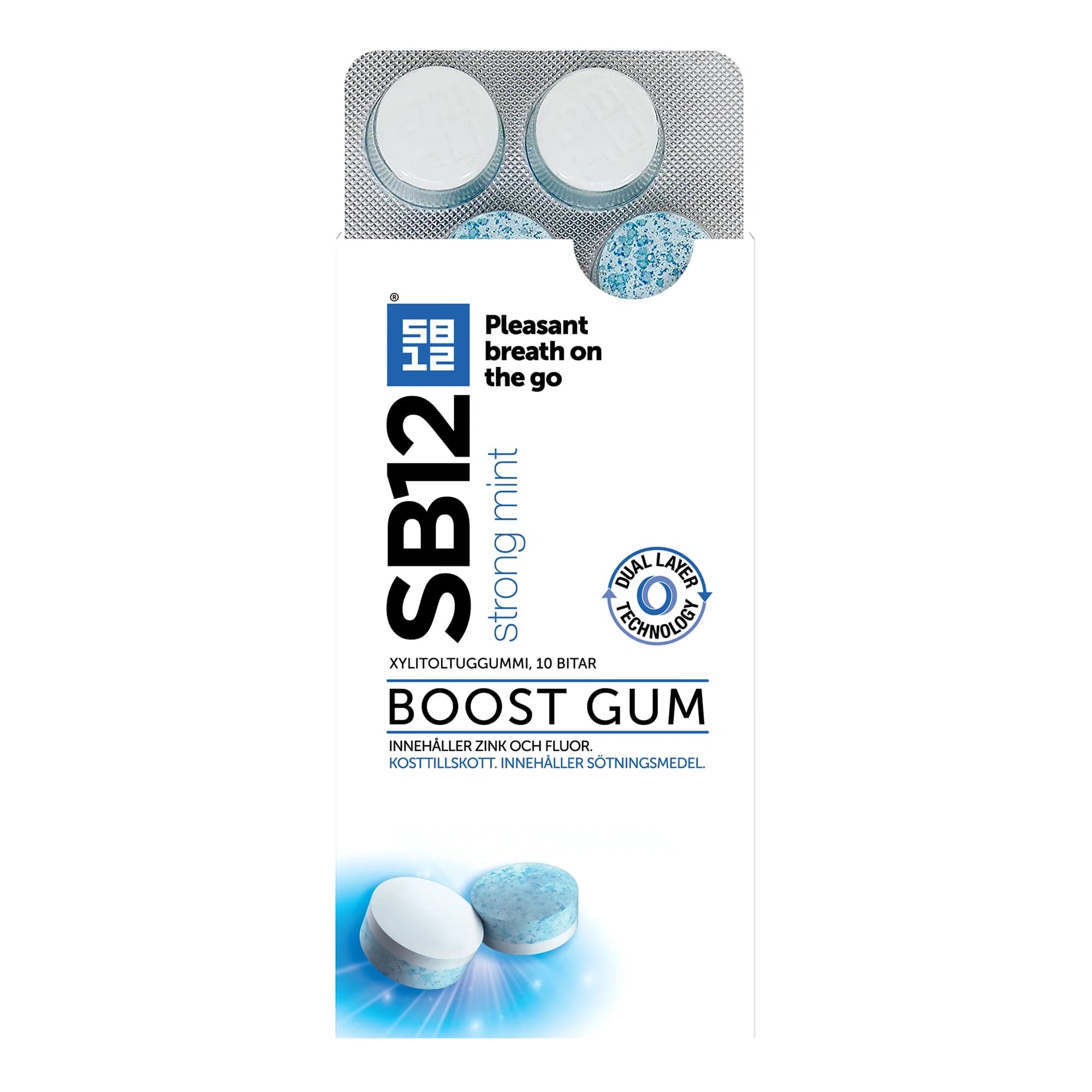 SB12 Boost Strong Mint tuggummi 10 st från SB12 – köp hos Apotek Hjärtat