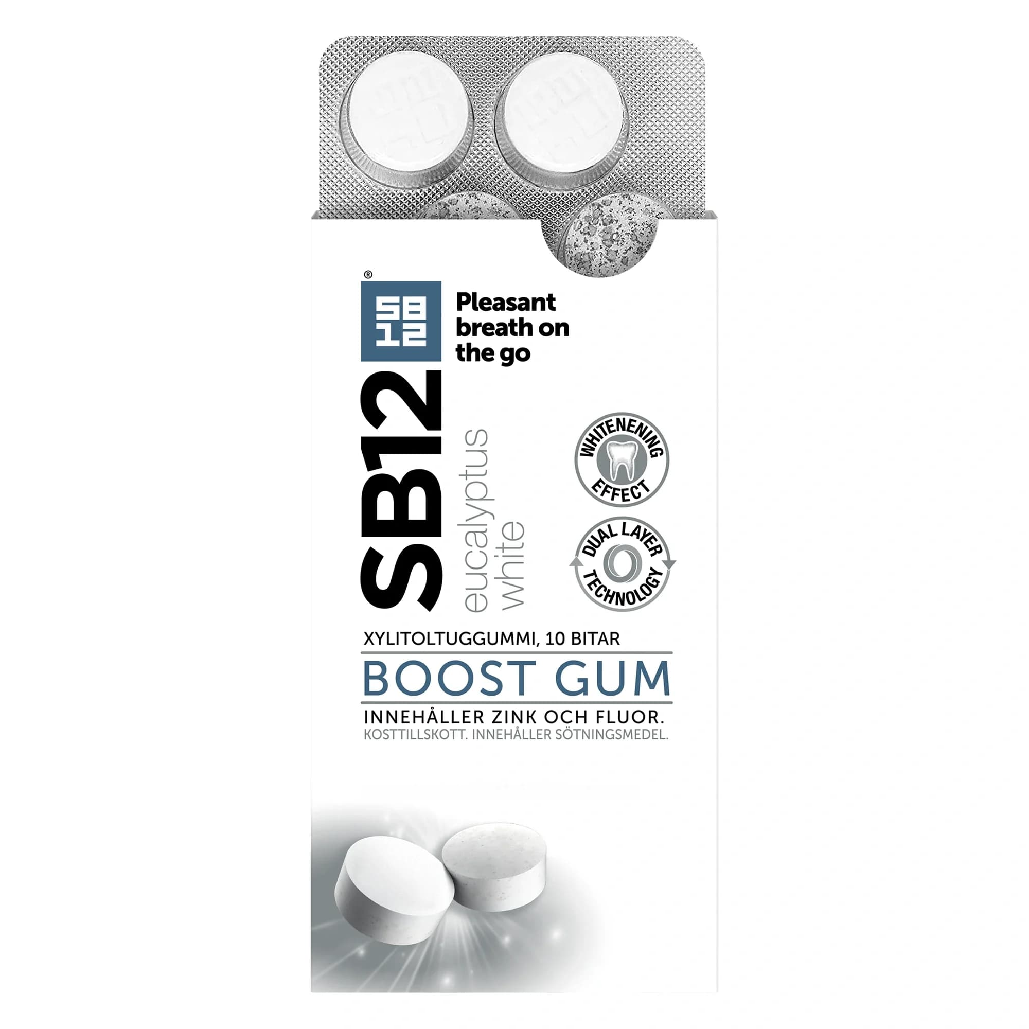 SB12 Boost Eucalyptus White tuggummi 10 st från SB12 – köp hos Apotek Hjärtat