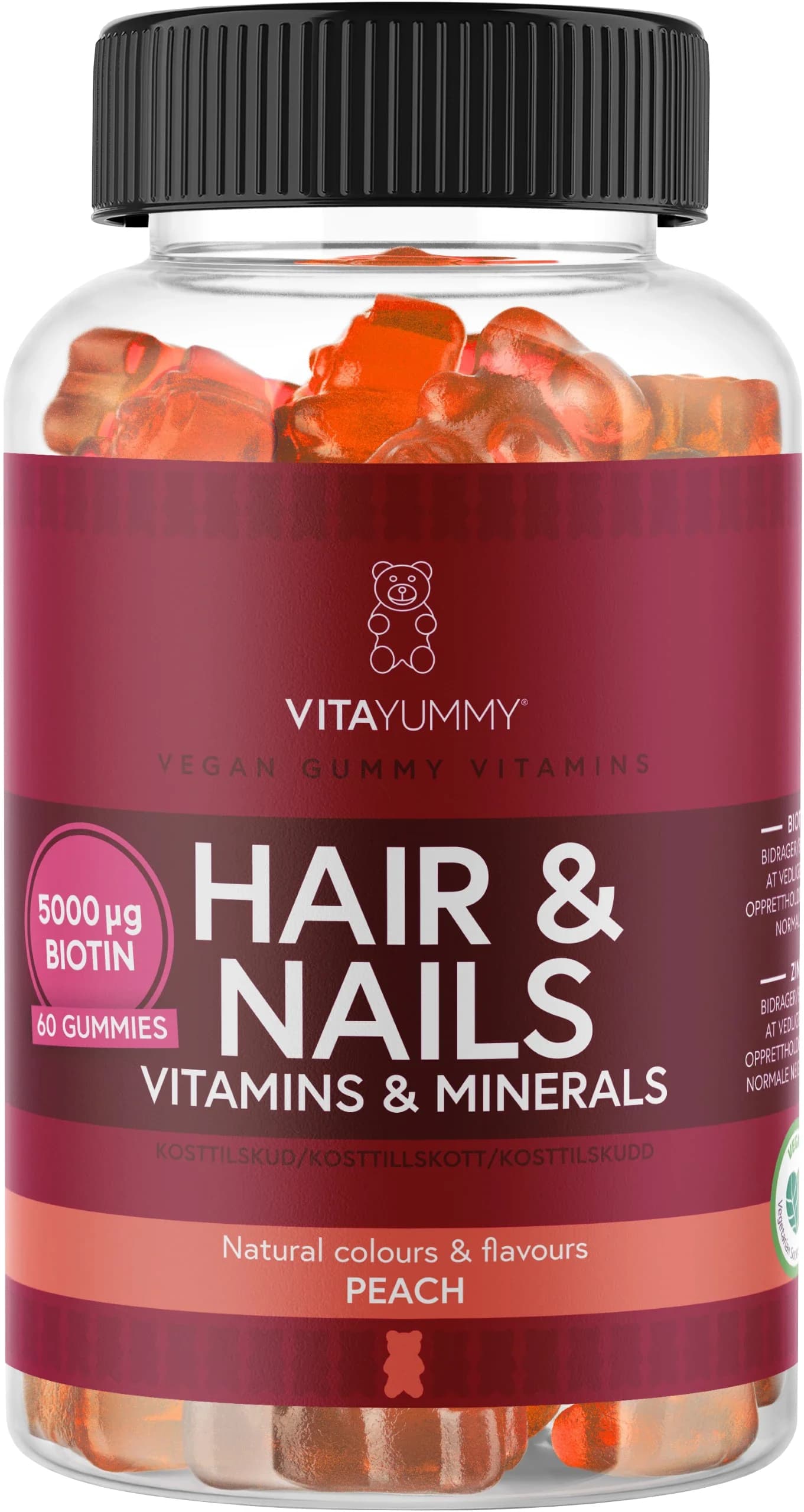 VitaYummy Hair & Nails Peach 60 st från VitaYummy – köp hos Apotek Hjärtat