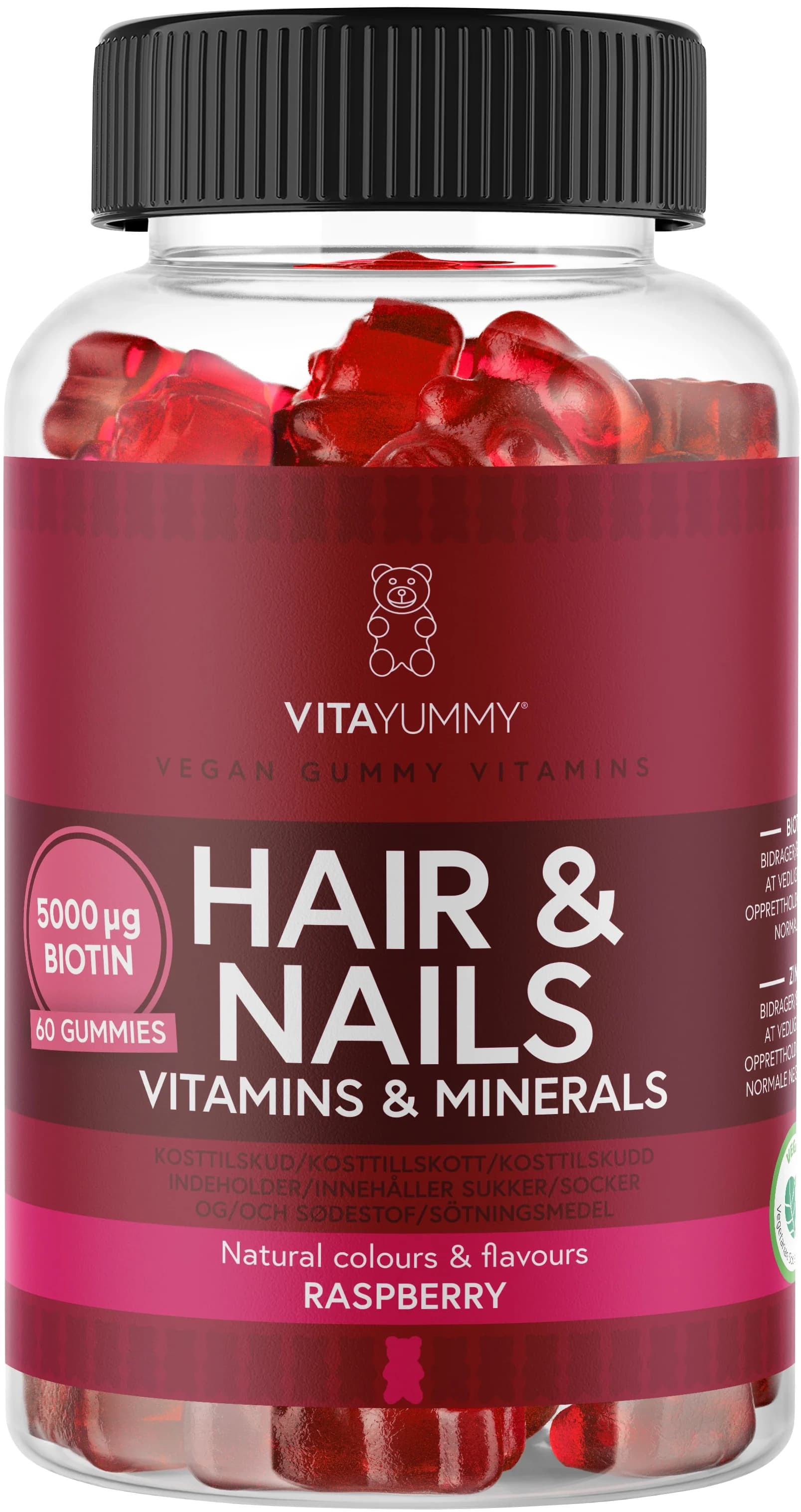 VitaYummy Hair & Nails Raspberry 60 st från VitaYummy – köp hos Apotek Hjärtat