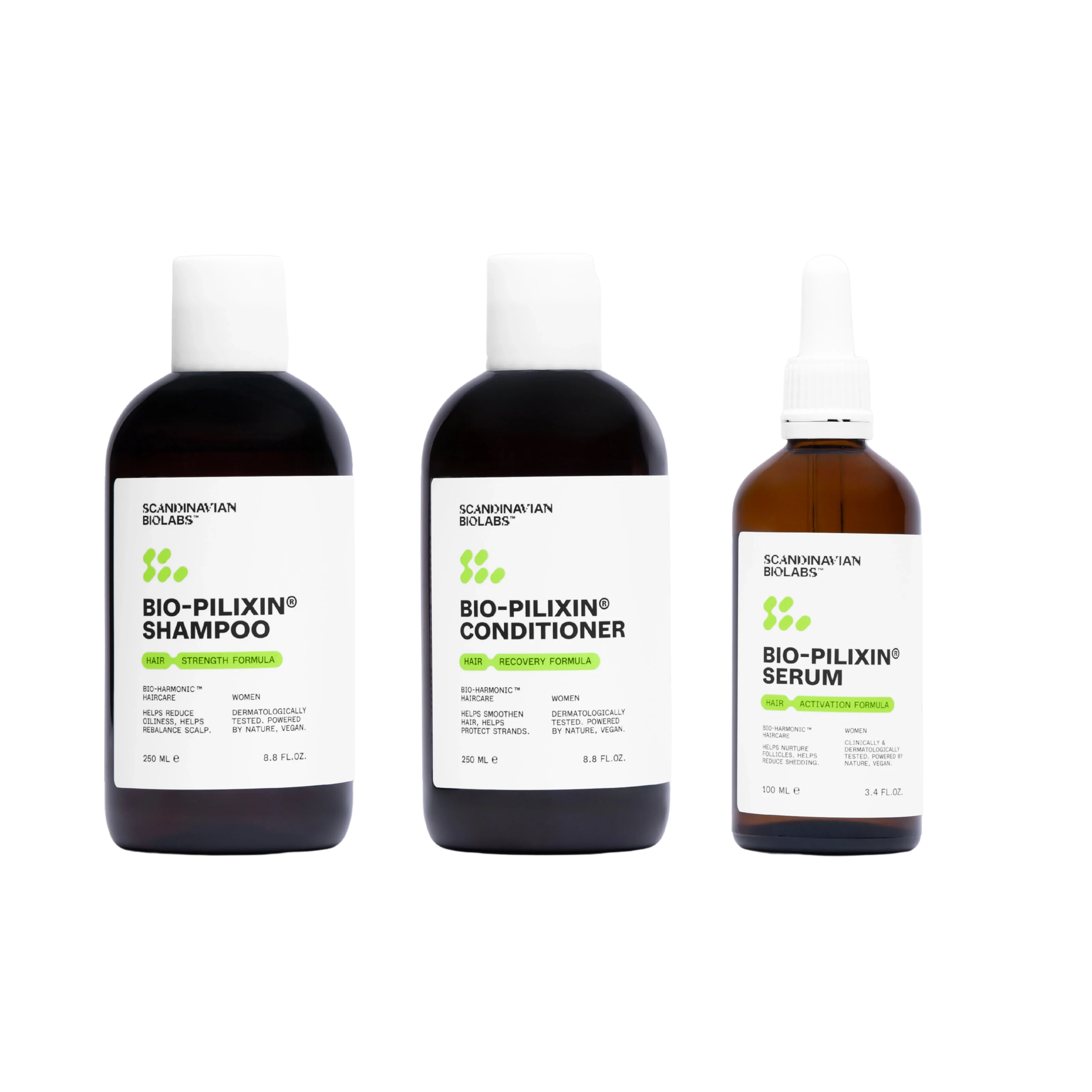Scandinavian Biolabs Bio-Pilixin® Hair Routine Women (schampo, balsam, serum) 600 ml från Scandinavian Biolabs – köp hos Apotek Hjärtat