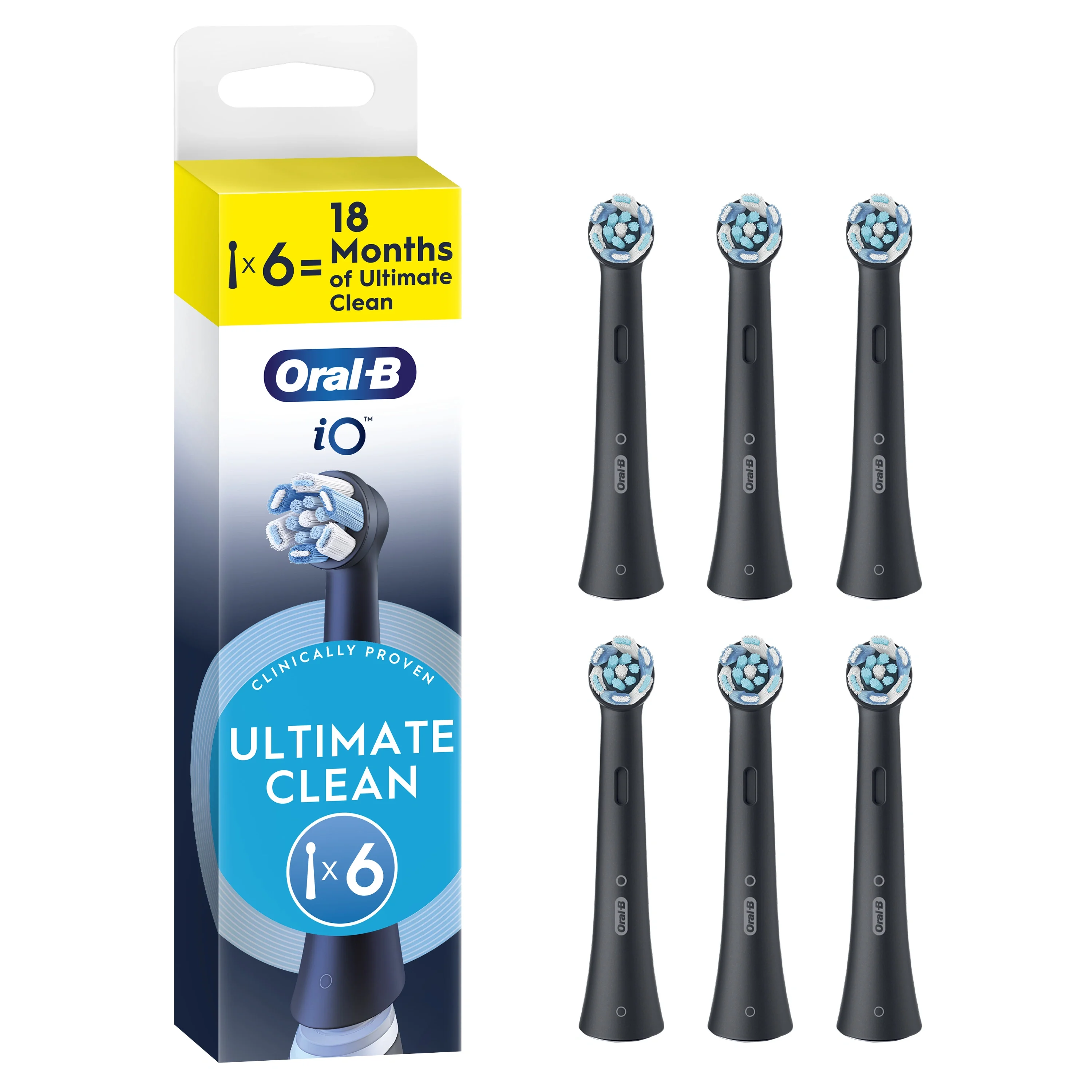 Oral-B iO Ultimate Clean Black Borsthuvud 6-pack från Oral-B – köp hos Apotek Hjärtat