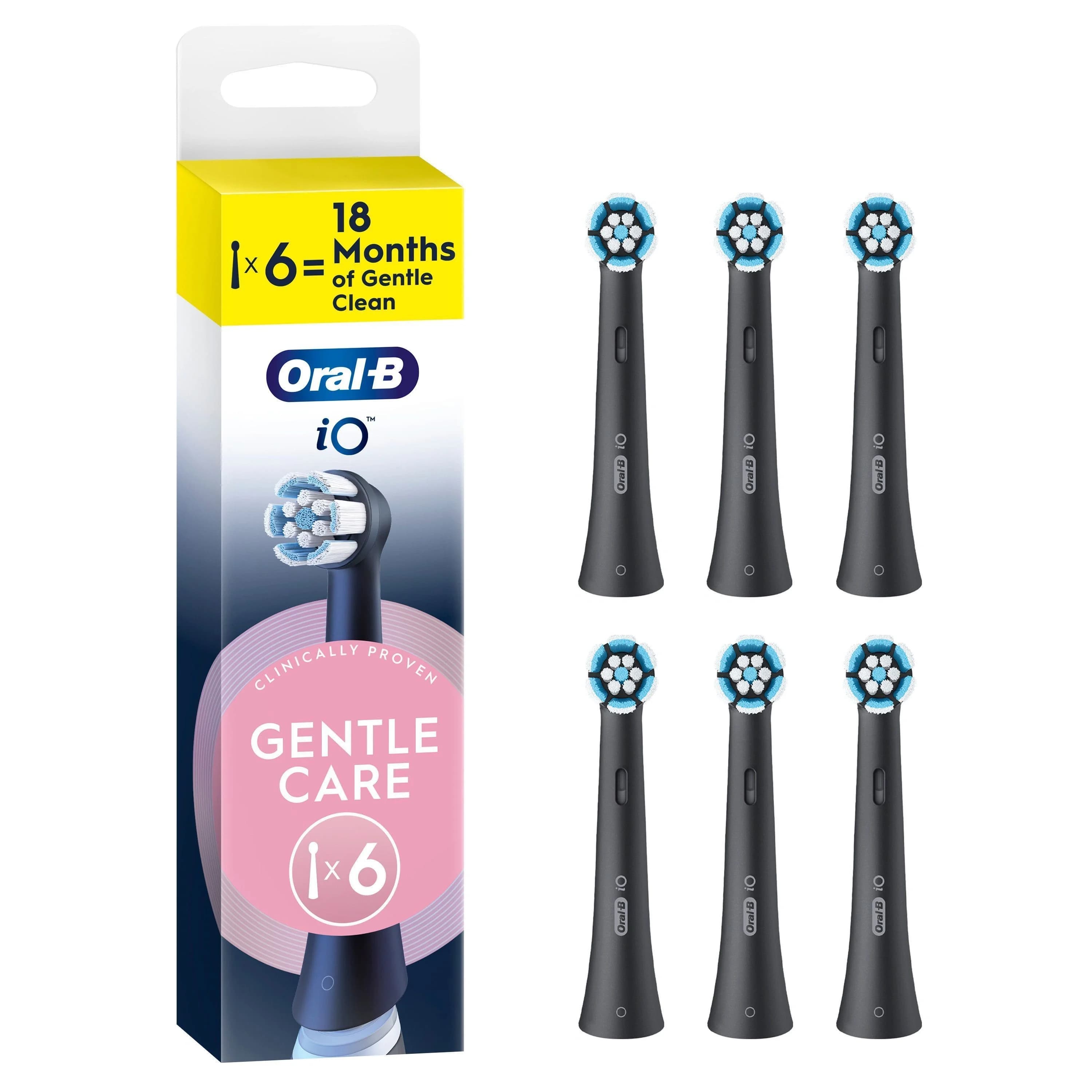 Oral-B iO Gentle Care Black Borsthuvud 6-pack från Oral-B – köp hos Apotek Hjärtat