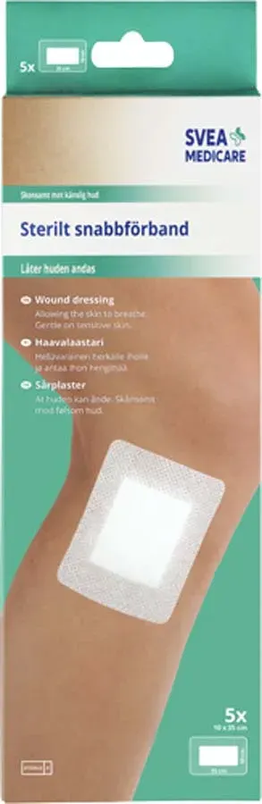Svea Medicare Sterilt Snabbförband 10x35 cm 5 st från Svea Medicare – köp hos Apotek Hjärtat