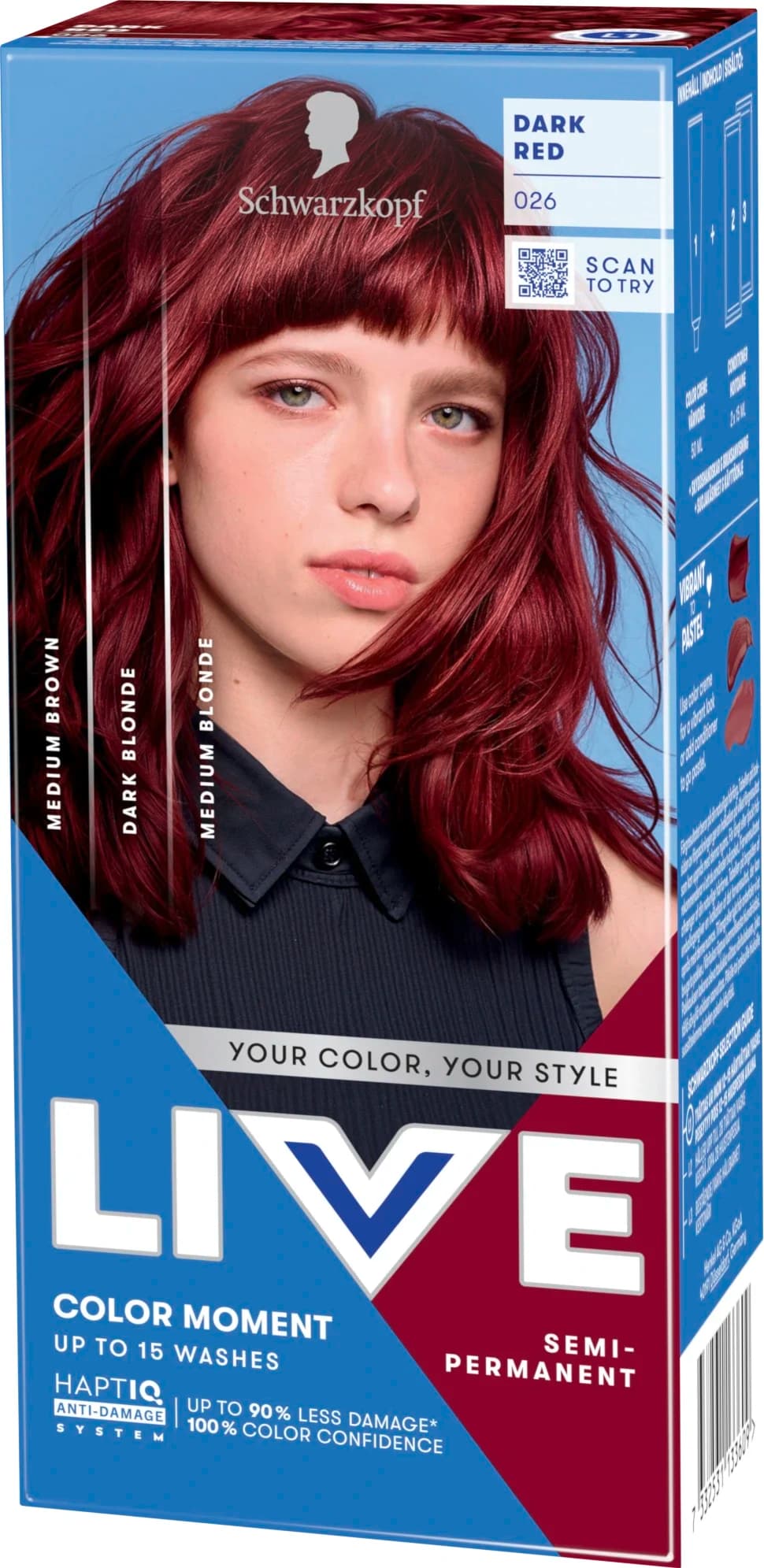 Schwarzkopf LIVE Color Moment 026 Dark Red från Schwarzkopf - köp hos Apotek Hjärtat