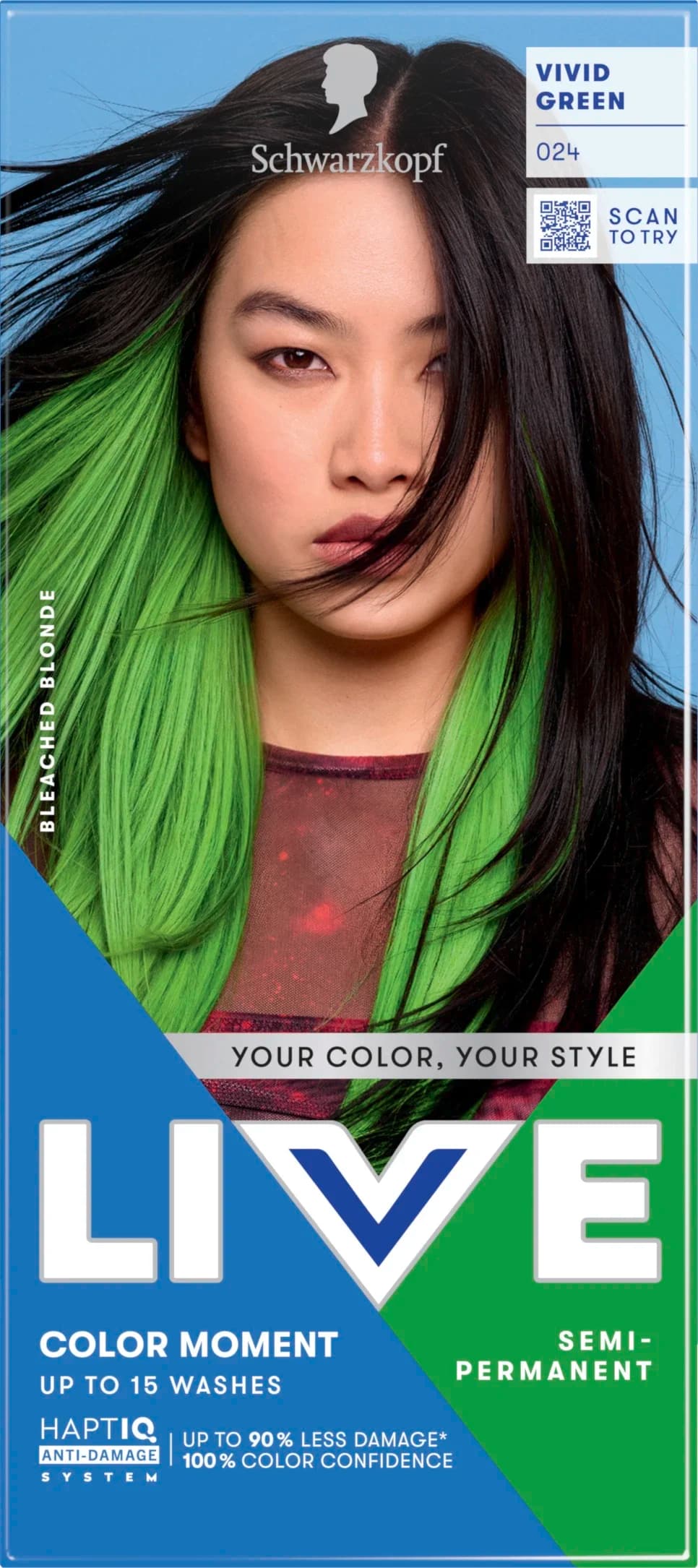 Schwarzkopf LIVE Color Moment 024 Vivid Green från Schwarzkopf - köp hos Apotek Hjärtat