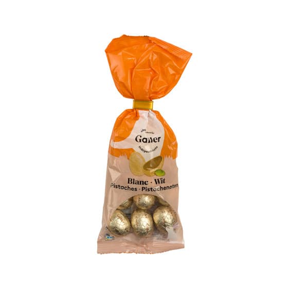 Set med chokladpåskägg Galler White Pistachios, 93 g – från Galler – 38 kr – hos Coffee Friend