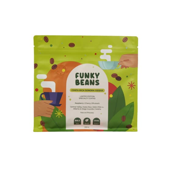 Specialkaffebönor Funky Beans Costa Rica Sonora Geisha, 200 g – från Funky Beans – 184 kr – hos Coffee Friend