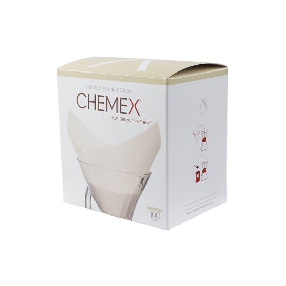 Förvikta pappersfilter Chemex Squares, 100 st. från Chemex – köp hos Coffee Friend