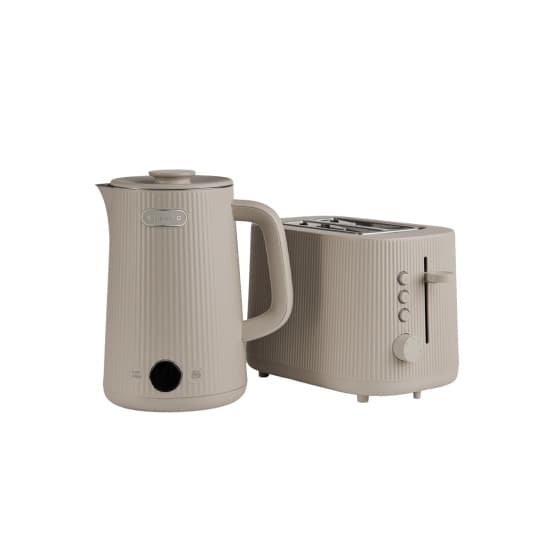 CHiATO frukostset – heatPLAY vattenkokare & toastPLAY brödrost – Lätt sand från Chiato – köp hos Coffee Friend