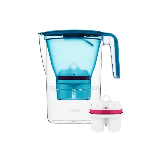 BWT Vida vattenfilterkanna, 2,6 l – blå + 1 magnesiummineraliserat vattenfilter från BWT – köp hos Coffee Friend