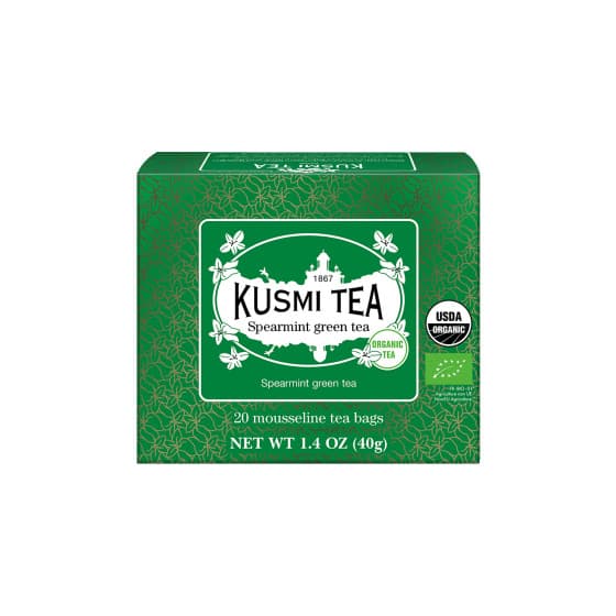 Ekologiskt grönt te Kusmi Tea Spearmint Green Tea – 20 tepåsar i musslin – från Kusmi Tea – 61 kr – hos Coffee Friend