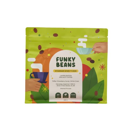 Specialkaffebönor Funky Beans Myanmar Shwe Yi Mon Filter, 200 g från Funky Beans – köp hos Coffee Friend