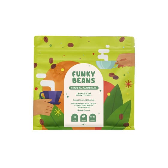 Specialkaffe bönor Funky Beans Brazil Santa Barbara, 200 g – från Parallel – 112 kr – hos Coffee Friend