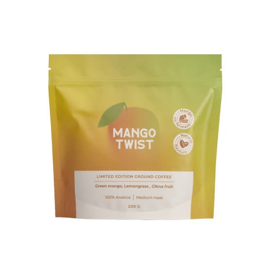 Limited edition malet kaffe Mango Twist (samjäsning med mango), 200 g – från Coffee Friend – 162 kr – hos Coffee Friend