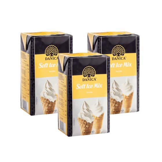 DANICA mjukglassmix med vaniljsmak, 3 st. x 1 l från DANICA - köp hos Coffee Friend