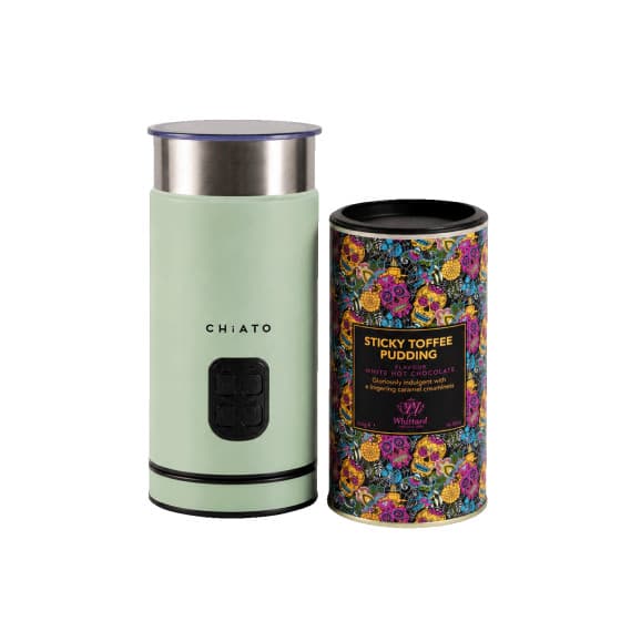 CHiATO milkPLAY mjölkskummare och Whittard of Chelsea Sticky Toffee Pudding varm choklad-set från Chiato – köp hos Coffee Friend