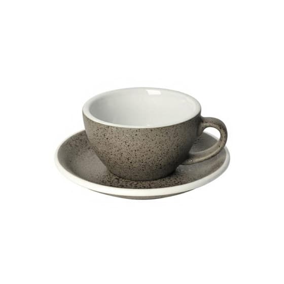 Cappuccino-kopp med ett underlägg Loveramics Egg Granite, 200 ml – från Loveramics – 225 kr – hos Coffee Friend