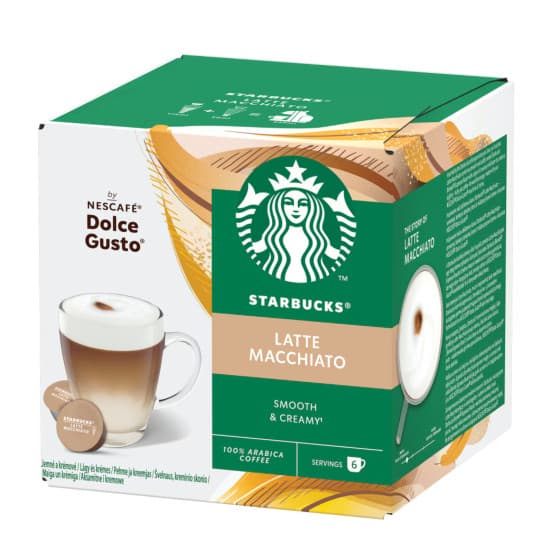 Kaffekapslar kompatibla med NESCAFÉ® Dolce Gusto® Starbucks Latte Macchiato, 6+6 st. – från Starbucks – 89 kr – hos Coffee Friend