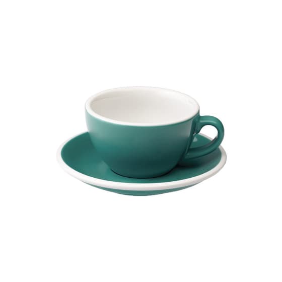 Cappuccino-kopp med ett underlägg Loveramics Egg Teal, 200 ml – från Loveramics – 216 kr – hos Coffee Friend