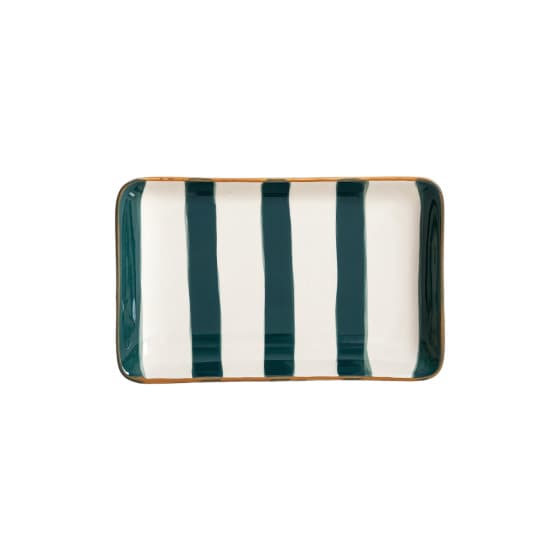 Homla TORRIT Green Stripes tallrik, 19 x 12 cm – från Homla – 77 kr – hos Coffee Friend