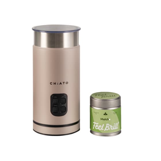 CHiATO milkPLAY mjölkskummare och Feel Brill matcha-teset från Chiato – köp hos Coffee Friend