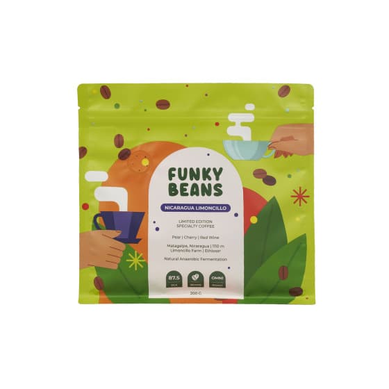 Specialkaffebönor Funky Beans Nicaragua Limoncillo, 200 g – från Funky Beans – 120 kr – hos Coffee Friend