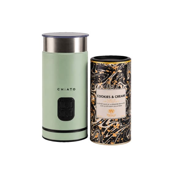 CHiATO milkPLAY mjölkskummare och Whittard of Chelsea Luxury White varm choklad-set från Chiato – köp hos Coffee Friend