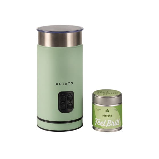 CHiATO milkPLAY mjölkskummare och Feel Brill matcha-teset från Chiato – köp hos Coffee Friend