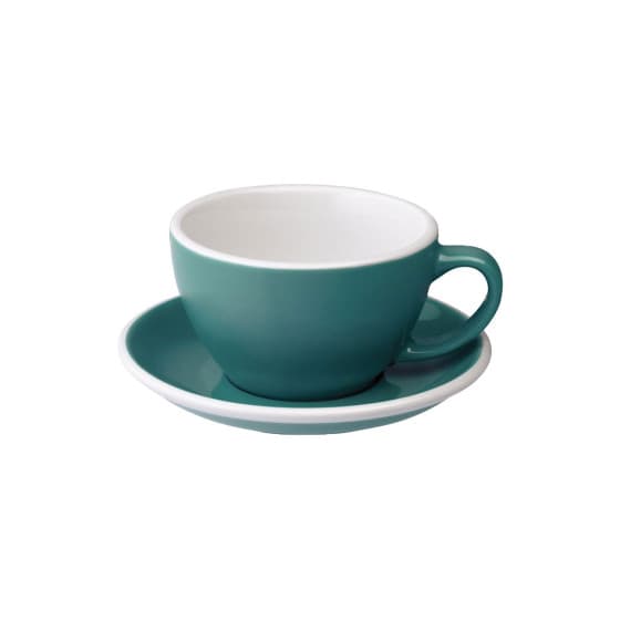 Café Latte-kopp med en tallrik Loveramics Egg Teal, 300 ml från Loveramics – köp hos Coffee Friend