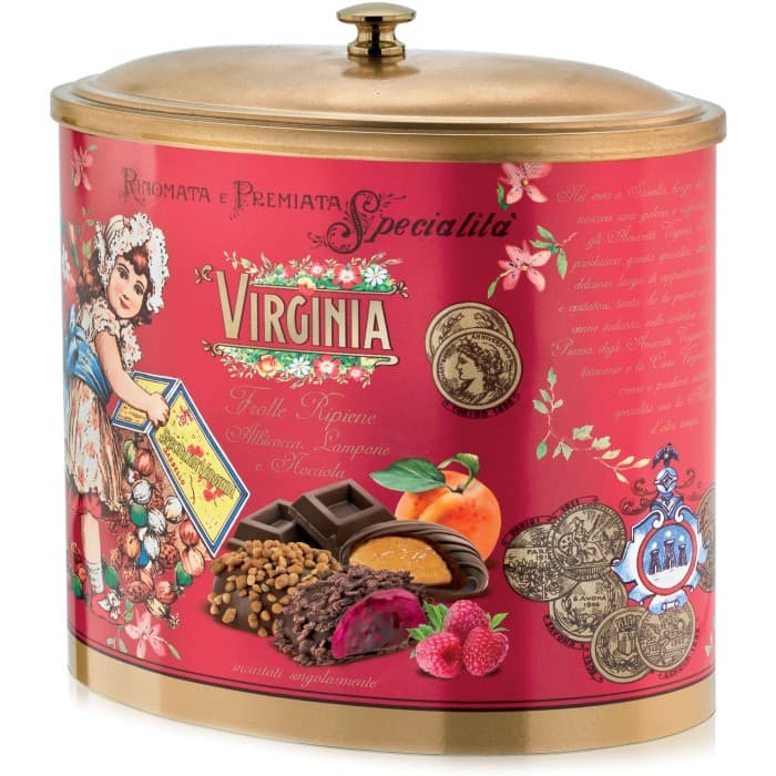 Virginia Chokladkakor Aprikos-, Hallon- & Chokladkräm 200g – från Amaretti Virginia – 295 kr – hos Delitea