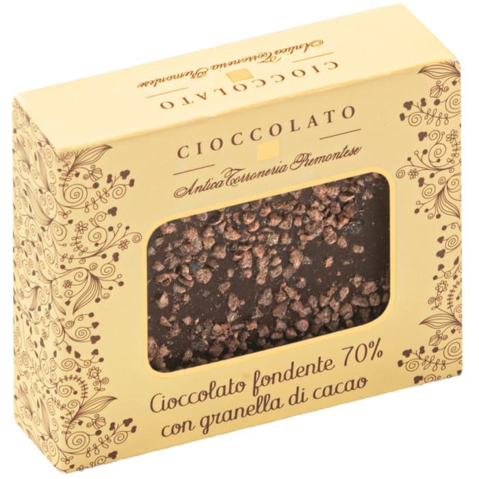 Antica Torroneria Piemontese Mörkchoklad med Kakaonibs 70% 40g