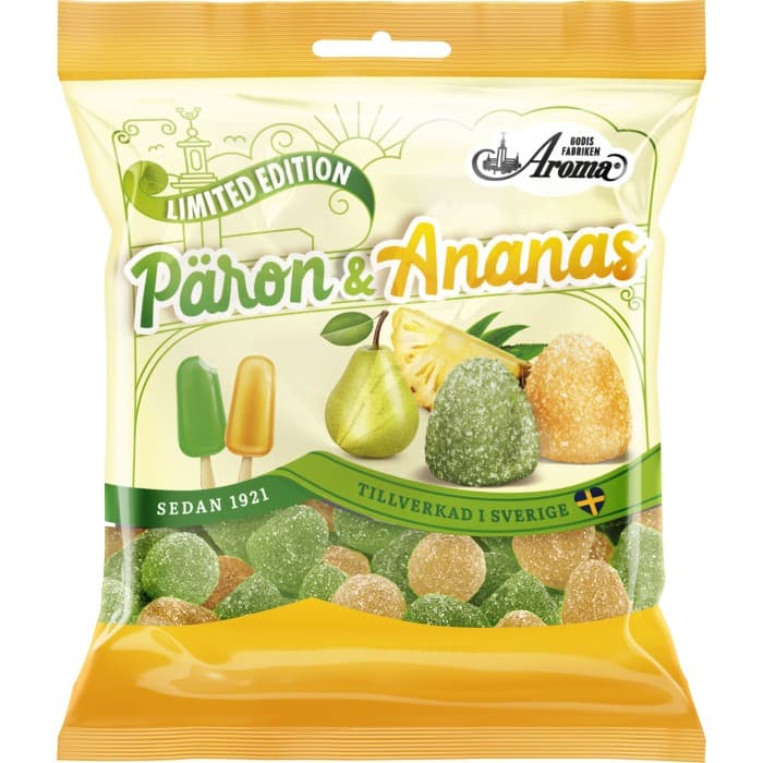 Aroma Päron- & Ananastoppar 115g – från Aroma – 15 kr – hos Delitea