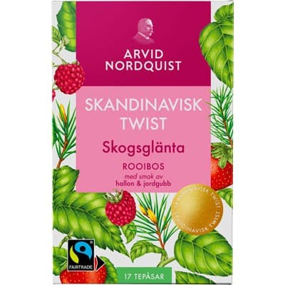Arvid Nordquist Skogsglänta Rooibos Hallon/Jordgubb 17 tepåsar