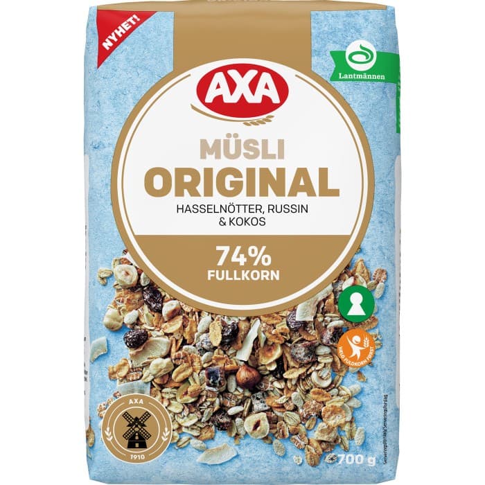 Axa Müsli Original Hasselnöt, Russin & Kokos 700g