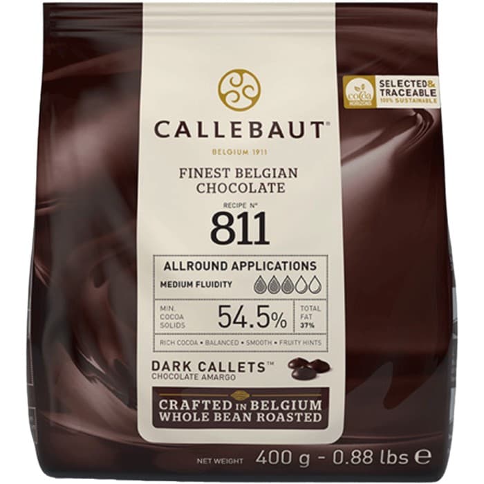 Barry Callebaut Belgium Mörk Choklad 811 Pellets 54,5% 400g från Callebaut Belgium – köp hos Delitea