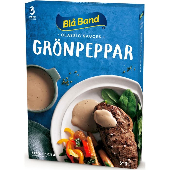 Blå Band Grönpepparsås 3x2dl