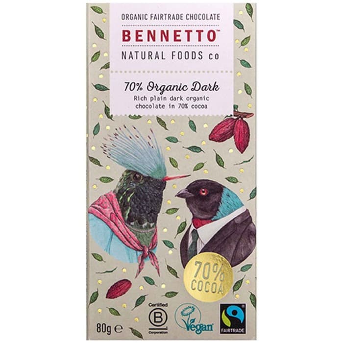 Bennetto 70% Organic Dark 80g