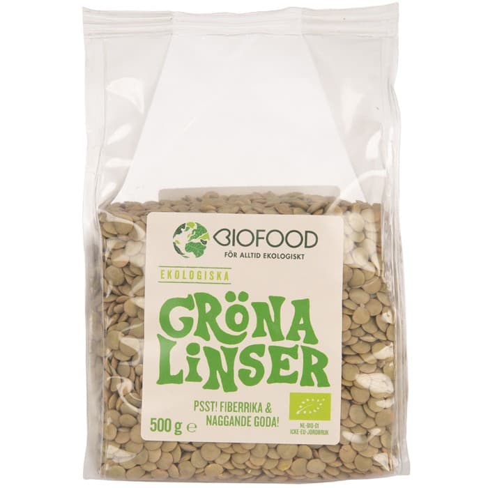 Biofood Linser Gröna 500g