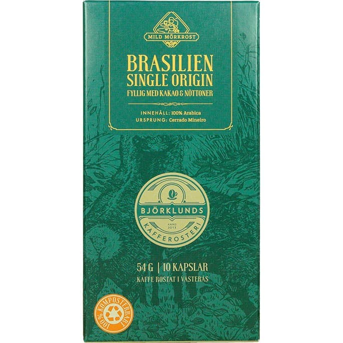 Björklunds Kafferosteri Brasilien Single Origin Kaffekapslar 10st