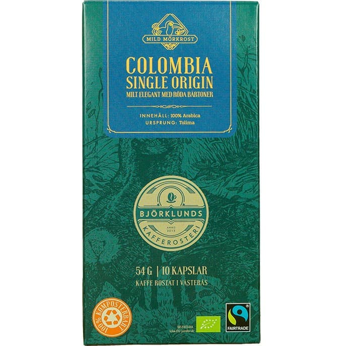 Björklunds Kafferosteri Colombia Single Origin Kaffekapslar 10st