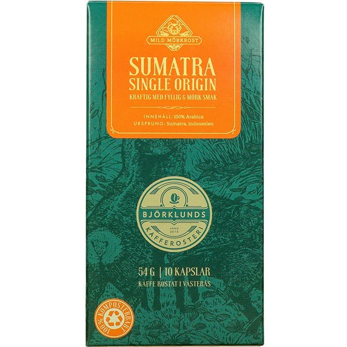 Björklunds Kafferosteri Sumatra Single Origin Kaffekapslar 10st